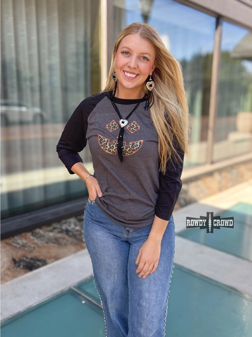 Howdy Halloween Raglan Top - Picture 2 of 4